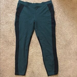 Betabrand Green (Scarab) and Black Leggings